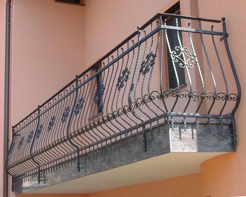 Wrought iron balcony railing, Žiri