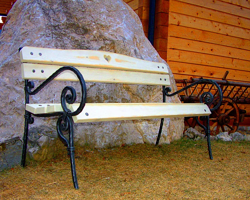 Forged Bench with Scrolls