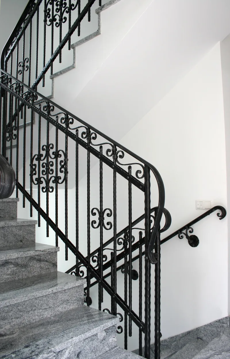 Stair Railing with Curled Rail
