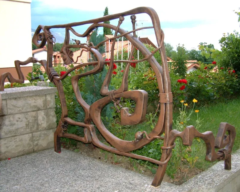 Wrought iron garden fence segment, Kromberk
