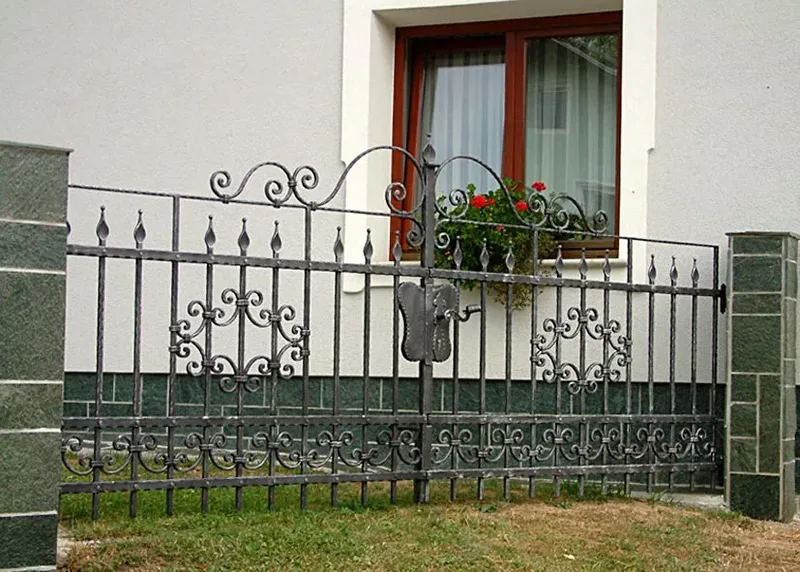 Wrought iron double-leaf garden gate and fence, Šenturška gora